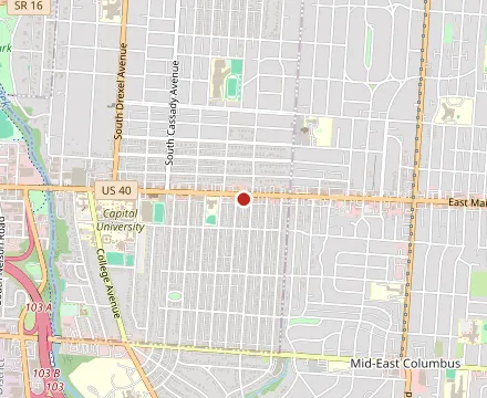 Map showing Rubino's Pizza