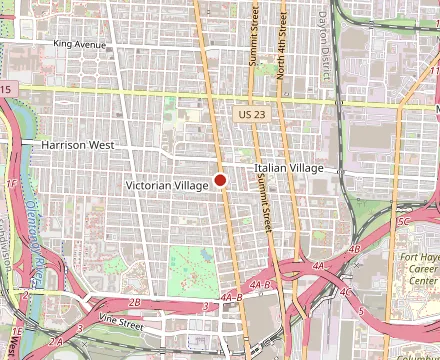 Map showing Northstar Cafe in the Short North