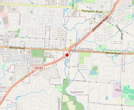 Map showing The Barn at Rocky Fork Creek