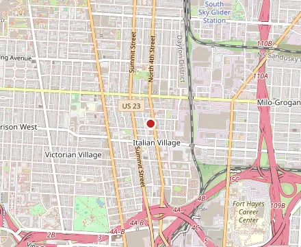 Map showing Fox In the Snow Cafe
